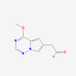molecular formula C9H9N3O2 B8230024 2-{4-Methoxypyrrolo[2,1-f][1,2,4]triazin-6-yl}acetaldehyde 