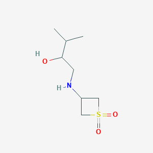 molecular formula C8H17NO3S B8230049 3-((2-Hydroxy-3-methylbutyl)amino)thietane1,1-dioxide 