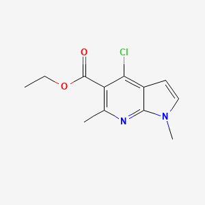 molecular formula C12H13ClN2O2 B8230070 ethyl 4-chloro-1,6-dimethyl-1H-pyrrolo[2,3-b]pyridine-5-carboxylate CAS No. 1638772-22-1