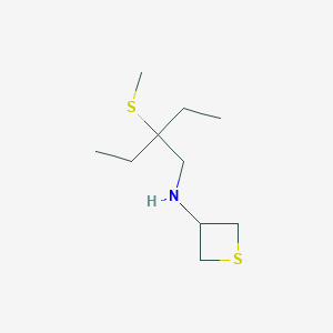 molecular formula C10H21NS2 B8230076 N-(2-Ethyl-2-(methylthio)butyl)thietan-3-amine 