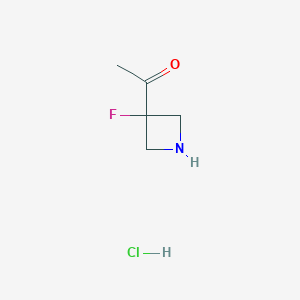 molecular formula C5H9ClFNO B8230084 1-(3-Fluoroazetidin-3-yl)ethanone;hydrochloride 
