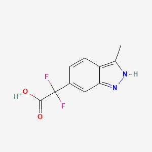 molecular formula C10H8F2N2O2 B8230096 1H-Indazole-6-acetic acid, alpha,alpha-difluoro-3-methyl- 