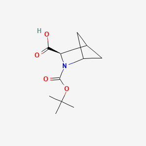 molecular formula C11H17NO4 B8230115 (3R)-2-[(tert-butoxy)carbonyl]-2-azabicyclo[2.1.1]hexane-3-carboxylic acid 
