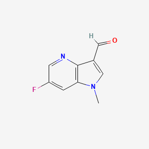 molecular formula C9H7FN2O B8230144 6-fluoro-1-methyl-1H-pyrrolo[3,2-b]pyridine-3-carbaldehyde 