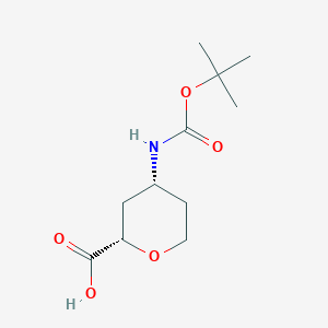 molecular formula C11H19NO5 B8230153 (2S,4R)-4-{[(tert-butoxy)carbonyl]amino}oxane-2-carboxylic acid 