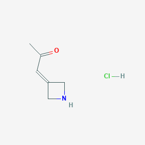molecular formula C6H10ClNO B8230196 1-(Azetidin-3-ylidene)propan-2-one hydrochloride 