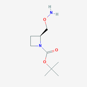 molecular formula C9H18N2O3 B8230225 tert-butyl (2S)-2-[(aminooxy)methyl]azetidine-1-carboxylate 