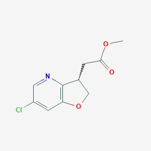 molecular formula C10H10ClNO3 B8230273 methyl 2-[(3S)-6-chloro-2,3-dihydrofuro[3,2-b]pyridin-3-yl]acetate 