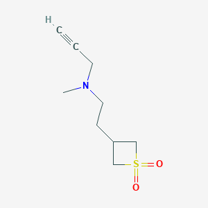 molecular formula C9H15NO2S B8230314 3-(2-(Methyl(prop-2-yn-1-yl)amino)ethyl)thietane 1,1-dioxide 