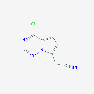 molecular formula C8H5ClN4 B8230316 2-(4-Chloropyrrolo[2,1-f][1,2,4]triazin-7-yl)acetonitrile 