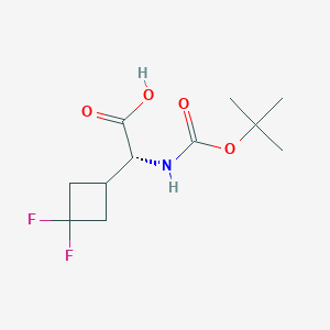 molecular formula C11H17F2NO4 B8230361 (2R)-2-(tert-butoxycarbonylamino)-2-(3,3-difluorocyclobutyl)acetic acid 