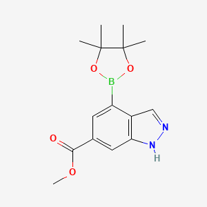 molecular formula C15H19BN2O4 B8230405 6-(Methoxycarbonyl)indazole-4-boronic Acid Pinacol Ester 