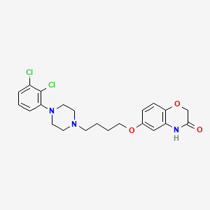 molecular formula C22H25Cl2N3O3 B8230428 6-(4-(4-(2,3-二氯苯基)-哌嗪-1-基)-丁氧基)-2H-苯并(b)(1,4)恶嗪-3(4H)-酮 CAS No. 2036070-48-9