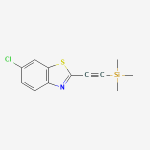 molecular formula C12H12ClNSSi B8230444 2-(6-Chloro-1,3-benzothiazol-2-yl)ethynyl-trimethylsilane 