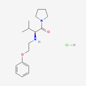 molecular formula C17H27ClN2O2 B8230453 (2S)-3-methyl-2-(2-phenoxyethylamino)-1-pyrrolidin-1-ylbutan-1-one;hydrochloride 