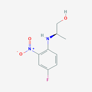 molecular formula C9H11FN2O3 B8230467 (2R)-2-(4-fluoro-2-nitroanilino)propan-1-ol 