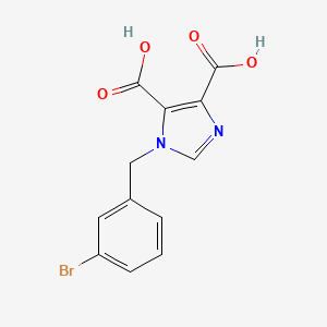 molecular formula C12H9BrN2O4 B8230486 1-[(3-Bromophenyl)methyl]imidazole-4,5-dicarboxylic acid 