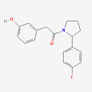 molecular formula C18H18FNO2 B8230491 1-[2-(4-Fluorophenyl)pyrrolidin-1-yl]-2-(3-hydroxyphenyl)ethanone 
