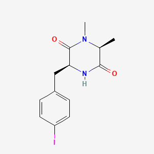 molecular formula C13H15IN2O2 B8230516 (3S,6S)-3-[(4-iodophenyl)methyl]-1,6-dimethylpiperazine-2,5-dione 