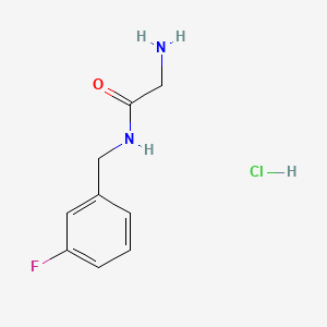 2-amino-N-[(3-fluorophenyl)methyl]acetamide;hydrochloride