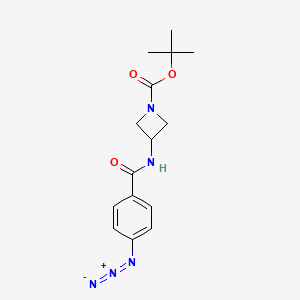 molecular formula C15H19N5O3 B8230553 tert-Butyl 3-(4-azidobenzamido)azetidine-1-carboxylate 