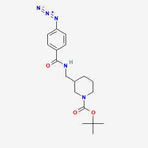 molecular formula C18H25N5O3 B8230561 tert-Butyl 3-((4-azidobenzamido)methyl)piperidine-1-carboxylate 