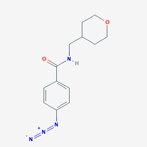 molecular formula C13H16N4O2 B8230569 4-Azido-N-((tetrahydro-2H-pyran-4-yl)methyl)benzamide 