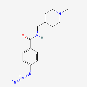 molecular formula C14H19N5O B8230570 4-Azido-N-((1-methylpiperidin-4-yl)methyl)benzamide 