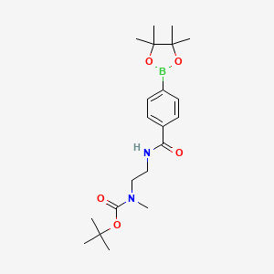 molecular formula C21H33BN2O5 B8230580 tert-Butyl methyl(2-(4-(4,4,5,5-tetramethyl-1,3,2-dioxaborolan-2-yl)benzamido)ethyl)carbamate 