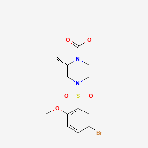 molecular formula C17H25BrN2O5S B8230613 (S)-tert-Butyl 4-((5-bromo-2-methoxyphenyl)sulfonyl)-2-methylpiperazine-1-carboxylate 