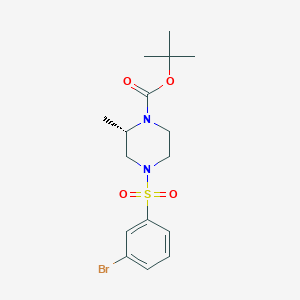 molecular formula C16H23BrN2O4S B8230630 (S)-tert-Butyl 4-((3-bromophenyl)sulfonyl)-2-methylpiperazine-1-carboxylate 