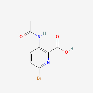 molecular formula C8H7BrN2O3 B8230656 6-Bromo-3-acetamidopyridine-2-carboxylic acid 