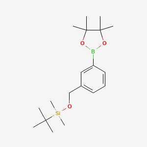 molecular formula C19H33BO3Si B8230662 Tert-butyl-dimethyl-[[3-(4,4,5,5-tetramethyl-1,3,2-dioxaborolan-2-yl)phenyl]methoxy]silane 
