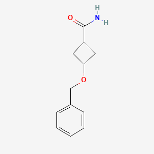 molecular formula C12H15NO2 B8230663 3-Phenylmethoxycyclobutane-1-carboxamide 
