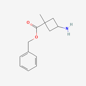molecular formula C13H17NO2 B8230679 Benzyl 3-amino-1-methylcyclobutane-1-carboxylate 