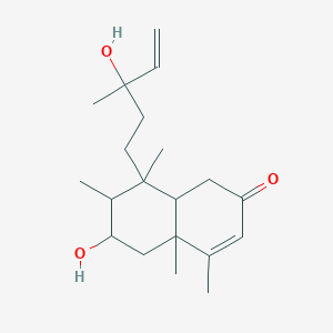 molecular formula C20H32O3 B082307 6-羟基-8-(3-羟基-3-甲基戊-4-烯基)-4,4a,7,8-四甲基-5,6,7,8a-四氢-1H-萘-2-酮 CAS No. 12683-99-7