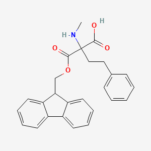 molecular formula C26H25NO4 B8230775 2-(9H-fluoren-9-ylmethoxycarbonyl)-2-(methylamino)-4-phenylbutanoic acid 