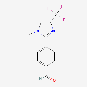 molecular formula C12H9F3N2O B8230826 4-(1-Methyl-4-(trifluoromethyl)-1H-imidazol-2-yl)benzaldehyde 