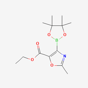 molecular formula C13H20BNO5 B8230921 Ethyl 2-methyl-4-(4,4,5,5-tetramethyl-1,3,2-dioxaborolan-2-yl)-1,3-oxazole-5-carboxylate 
