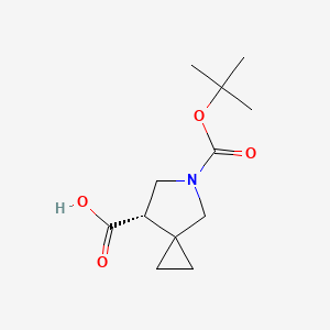 molecular formula C12H19NO4 B8230925 (7S)-5-[(2-methylpropan-2-yl)oxycarbonyl]-5-azaspiro[2.4]heptane-7-carboxylic acid 