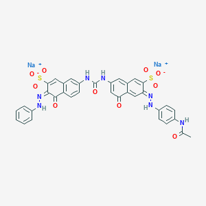 disodium;(3E)-7-[[(6E)-6-[(4-acetamidophenyl)hydrazinylidene]-4-oxo-7-sulfonatonaphthalen-2-yl]carbamoylamino]-4-oxo-3-(phenylhydrazinylidene)naphthalene-2-sulfonate