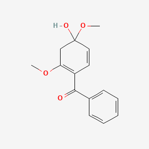 molecular formula C15H16O4 B8231010 (4-Hydroxy-2,4-dimethoxycyclohexa-1,5-dien-1-yl)(phenyl)methanone 