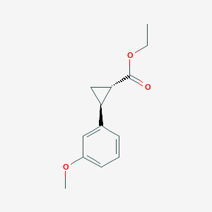 molecular formula C13H16O3 B8231076 (1RS,2RS)-2-(3-Methoxyphenyl)-cyclopropanecarboxylic acid ethyl ester 