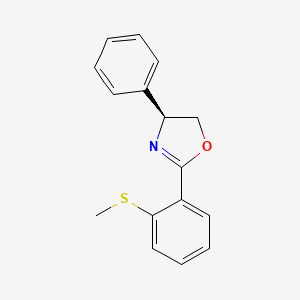 molecular formula C16H15NOS B8231193 (S)-2-(2-(Methylthio)phenyl)-4-phenyl-4,5-dihydrooxazole 