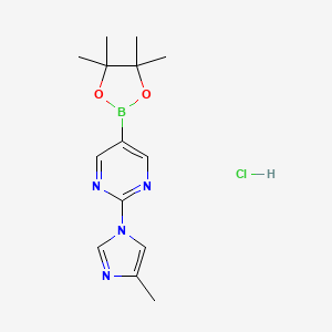 2-(4-Methyl-1H-imidazol-1-yl)-5-(4,4,5,5-tetramethyl-1,3,2-dioxaborolan-2-yl)pyrimidine hydrochloride