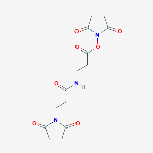 molecular formula C14H15N3O7 B8231218 2,5-Dioxopyrrolidin-1-yl 3-(3-(2,5-dioxo-2,5-dihydro-1H-pyrrol-1-yl)propanamido)propanoate 