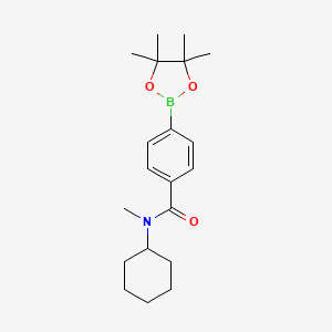 molecular formula C20H30BNO3 B8231225 N-Cyclohexyl-N-methyl-4-(4,4,5,5-tetramethyl-1,3,2-dioxaborolan-2-yl)benzamide 