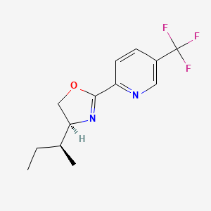 molecular formula C13H15F3N2O B8231227 (S)-4-((S)-sec-Butyl)-2-(5-(trifluoromethyl)pyridin-2-yl)-4,5-dihydrooxazole 