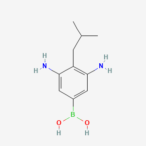 molecular formula C10H17BN2O2 B8231243 (3,5-Diamino-4-isobutylphenyl)boronic acid 