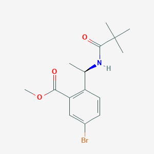 molecular formula C15H20BrNO3 B8231253 Methyl (R)-5-bromo-2-(1-pivalamidoethyl)benzoate 